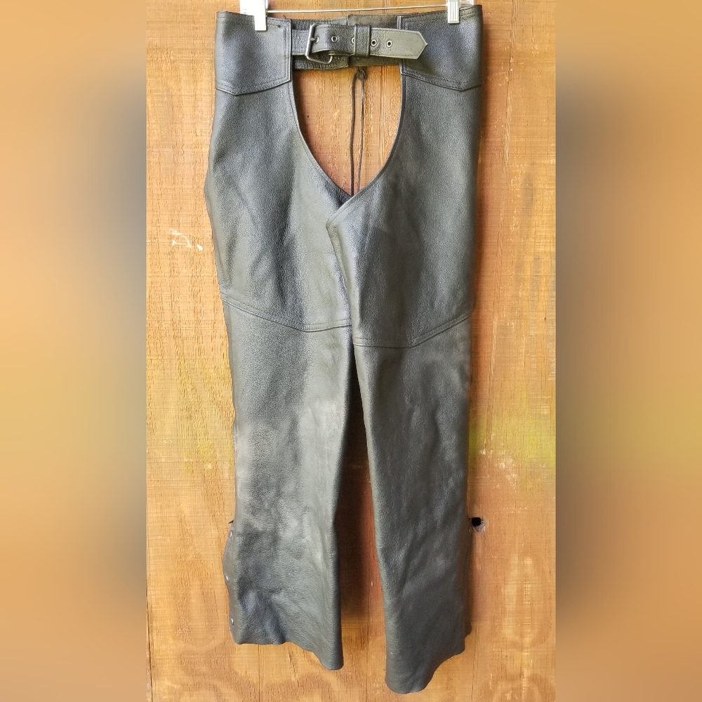 U.S. Made Co. Leather Biker Chaps Size L